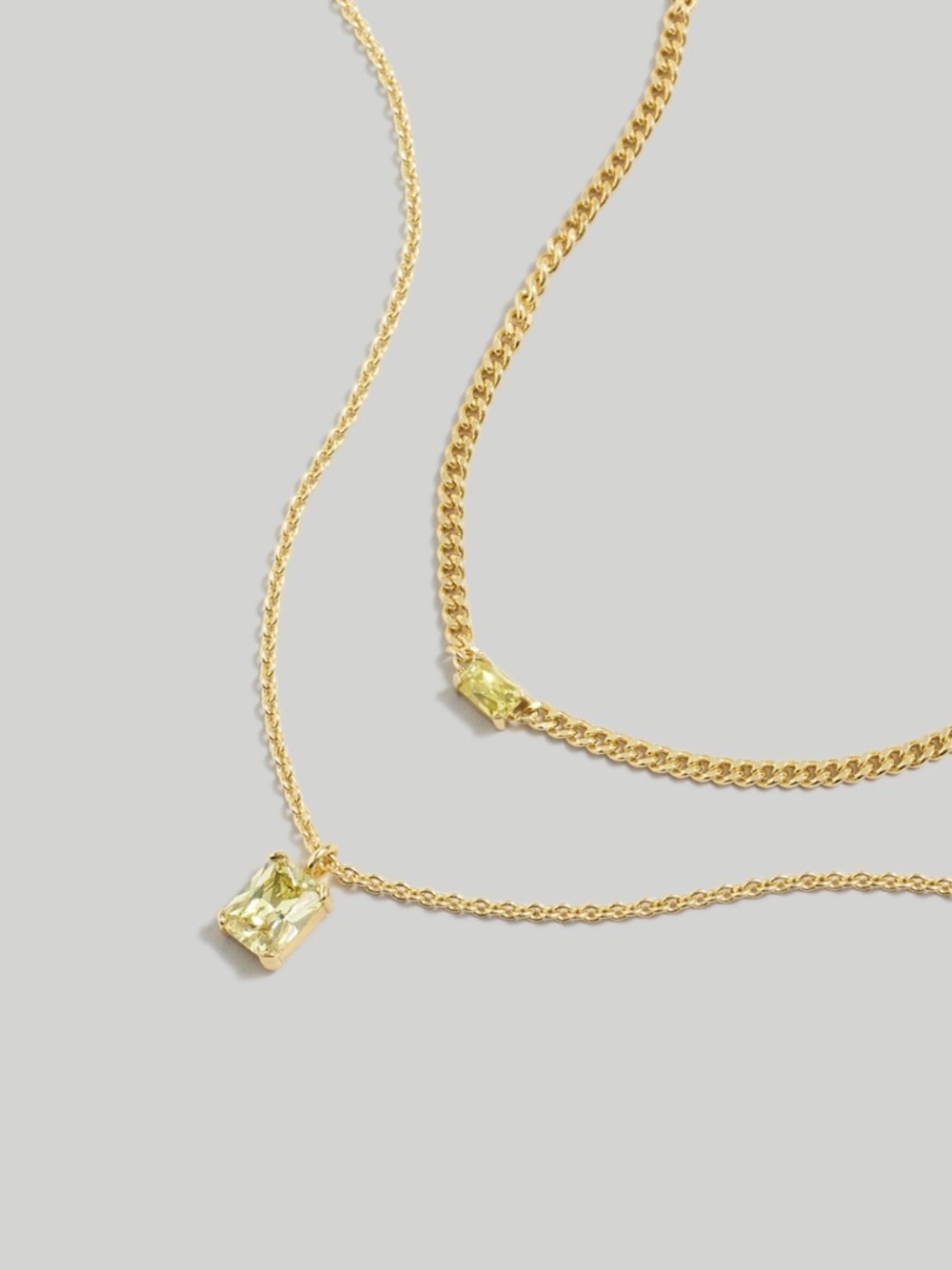 SOLD Madewell 2pack Crystal Necklace Set Honeydew Color